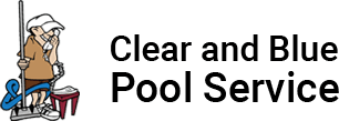 A green background with the words clear and clean pool service written in black.